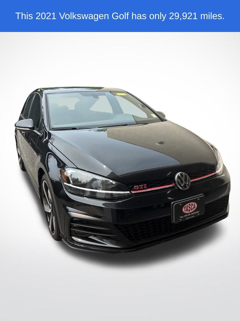 Deep Black 2021 Volkswagen Golf GTI Hatchback Front-Wheel Drive 7-Speed Dual Clutch