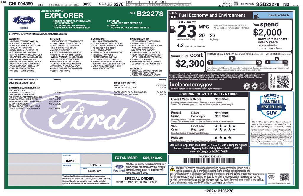 2025 Ford Explorer Platinum
