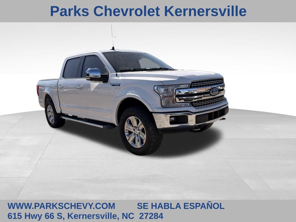 White Platinum Clearcoat Metallic 2019 Ford F-150 Lariat SuperCrew 4WD Pickup Truck Four-Wheel Drive Automatic
