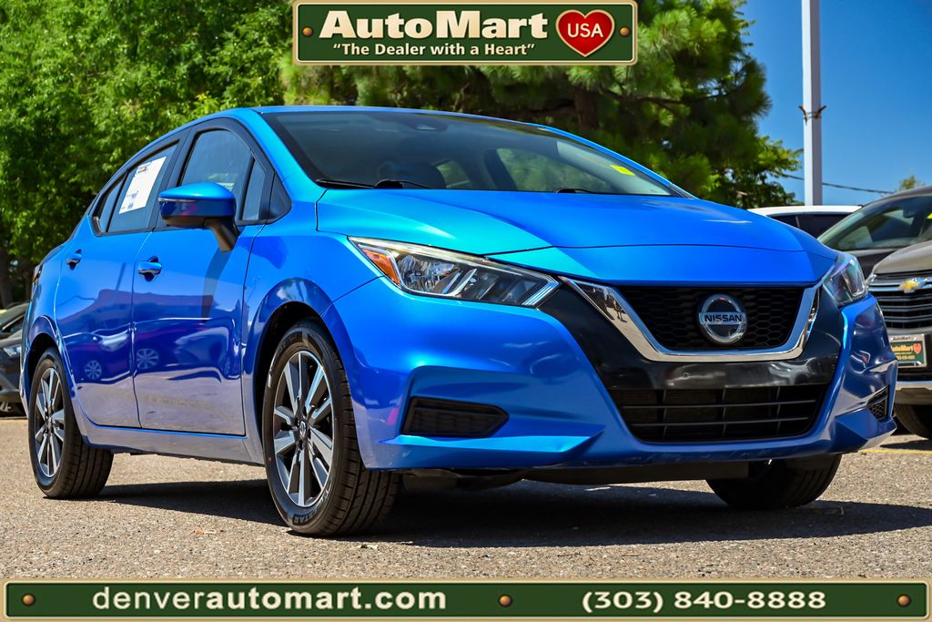 Electric Blue Metallic 2021 Nissan Versa Sedan Front-Wheel Drive Continuously Variable Transmission