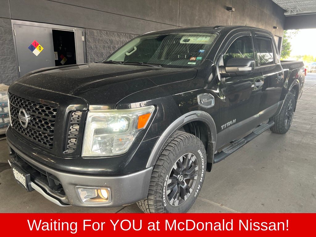 Gray (Magnetic Black) 2017 Nissan Titan Pickup Truck Four-Wheel Drive 7-Speed Automatic