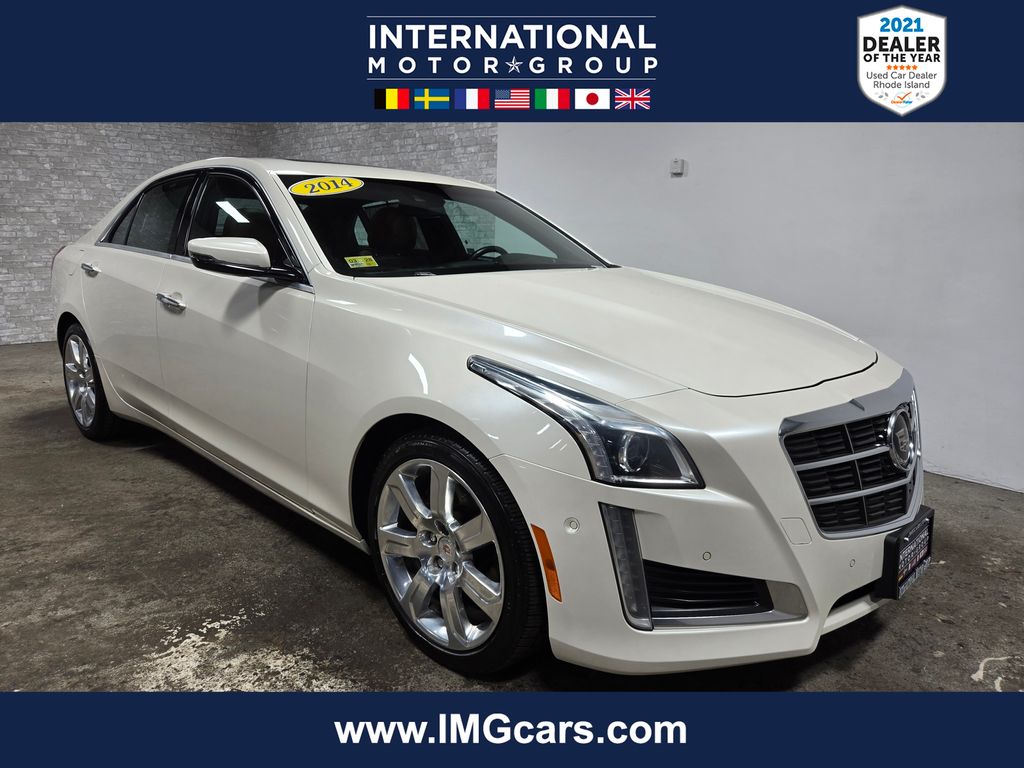 White Diamond Clearcoat 2014 Cadillac CTS 3.6L Premium AWD Sedan All-Wheel Drive 6-Speed Automatic