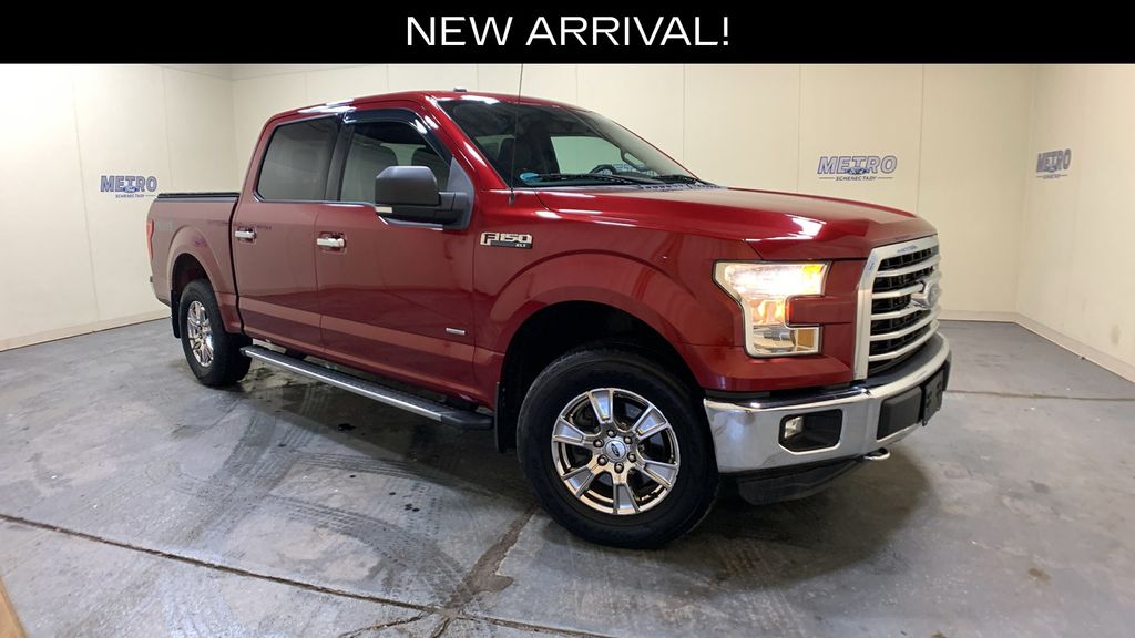 Ruby Red Metallic 2016 Ford F-150 XLT SuperCrew 4WD Pickup Truck Four-Wheel Drive 6-Speed Automatic