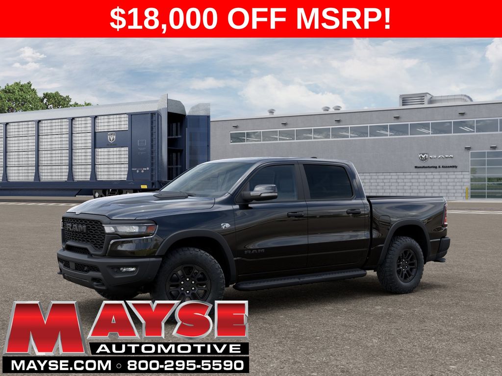 Diamond Black Crystal Pearlcoat 2026 RAM 1500 Pickup Truck Four-Wheel Drive 8-Speed Automatic
