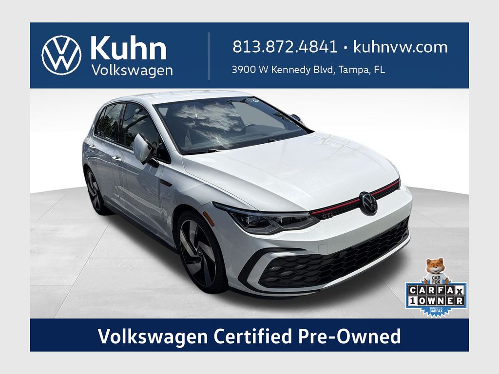 Opal White Pearl 2024 Volkswagen Golf GTI Hatchback Front-Wheel Drive Automatic
