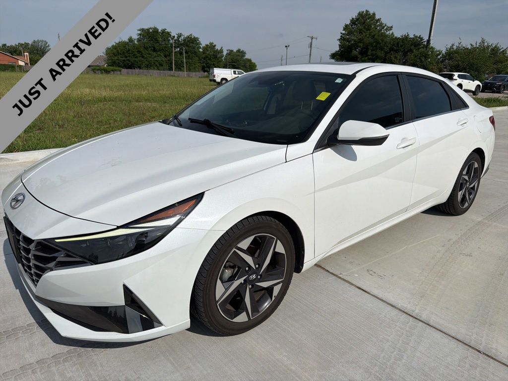 Quartz White 2022 Hyundai Elantra Limited FWD Sedan Front-Wheel Drive Continuously Variable Transmission