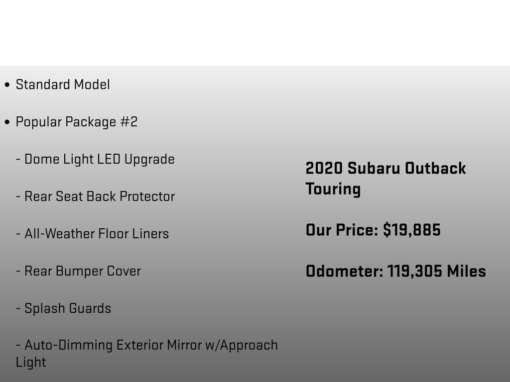 2020 Subaru Outback Touring Black at Bob Ruth Ford