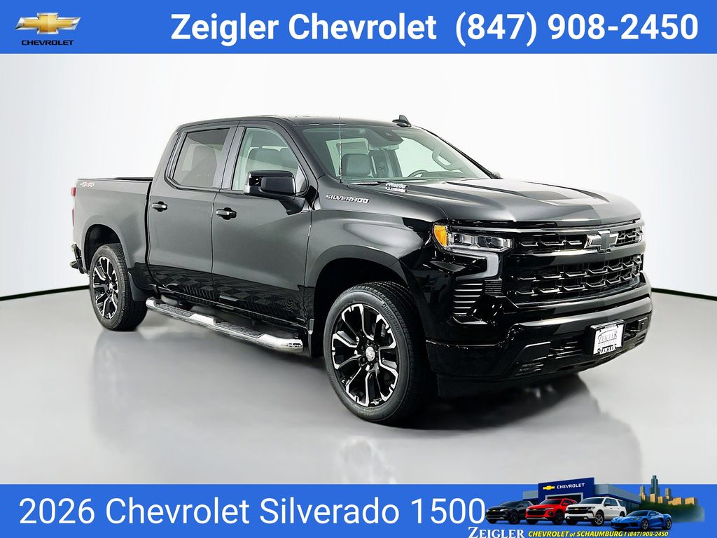 Black 2026 Chevrolet Silverado 1500 Pickup Truck Four-Wheel Drive Automatic