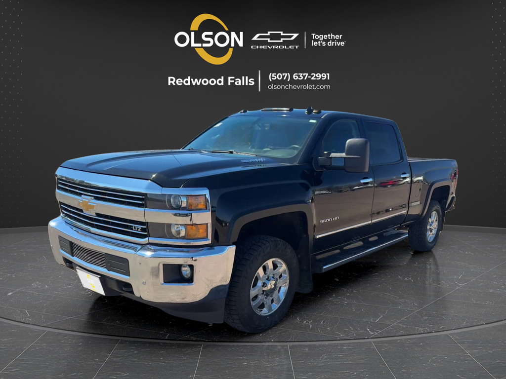 Black 2015 Chevrolet Silverado 3500HD LTZ Crew Cab 4WD Pickup Truck Four-Wheel Drive 6-Speed Automatic