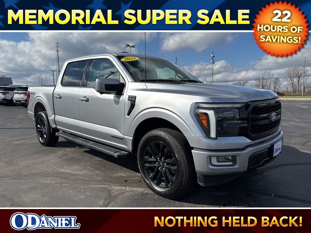 Iconic Silver Metallic 2024 Ford F-150 Lariat SuperCrew 4WD Pickup Truck Four-Wheel Drive Automatic