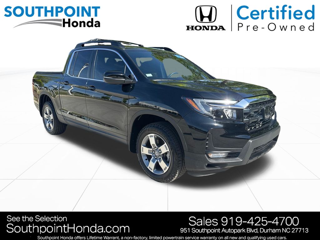 Crystal Black Pearl 2025 Honda Ridgeline RTL AWD Pickup Truck All-Wheel Drive 9-Speed Automatic