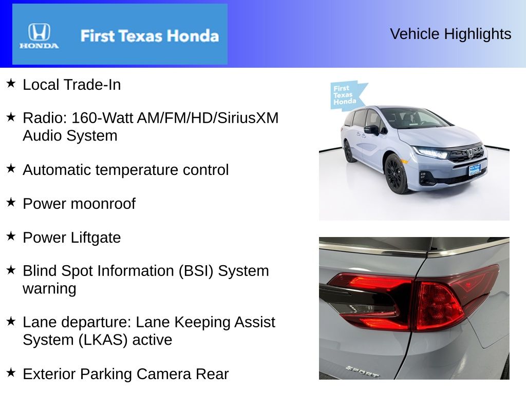 Used Car 2025 Honda Odyssey  Sport-l For Sale Under $40,000 In Austin, Texas