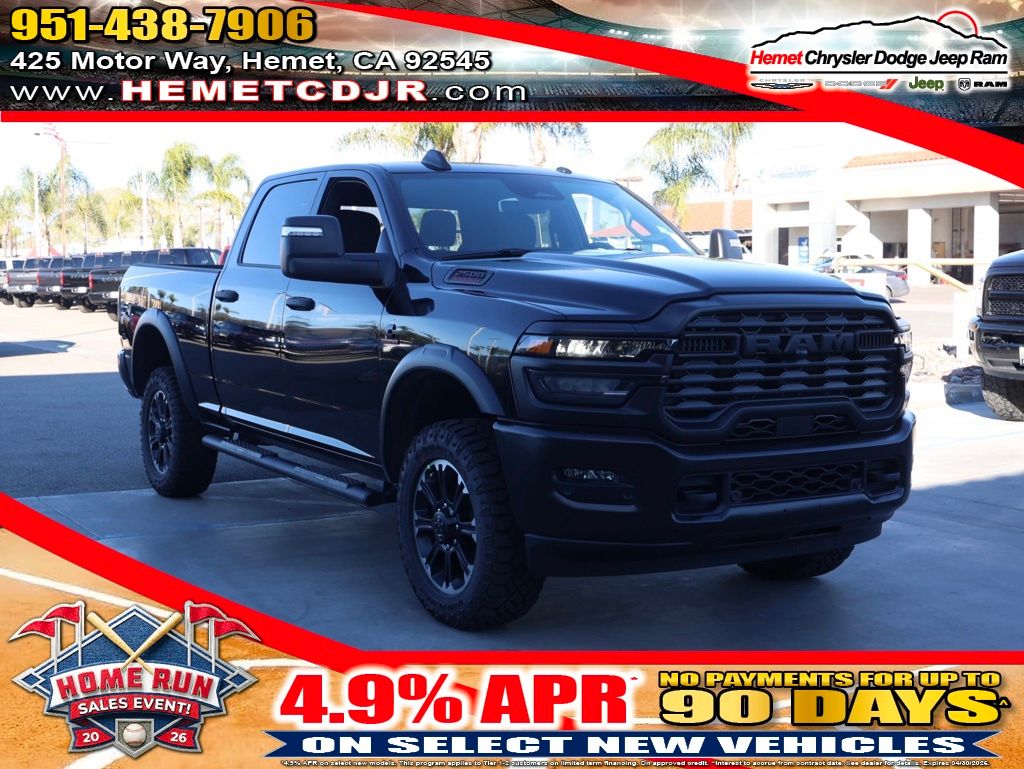 Diamond Black Crystal Pearlcoat 2026 RAM 2500 Tradesman Crew Cab 4WD Pickup Truck Four-Wheel Drive 8-Speed Automatic