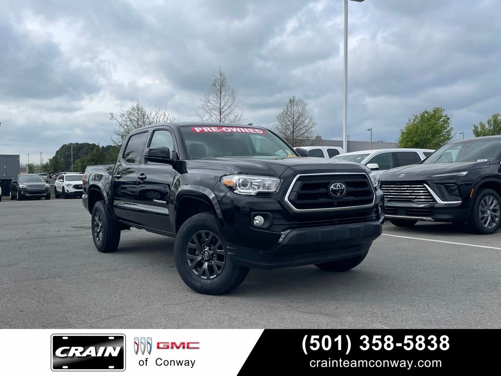 Midnight Black Metallic 2022 Toyota Tacoma SR5 V6 Double Cab RWD Pickup Truck 4X2 6-Speed Automatic