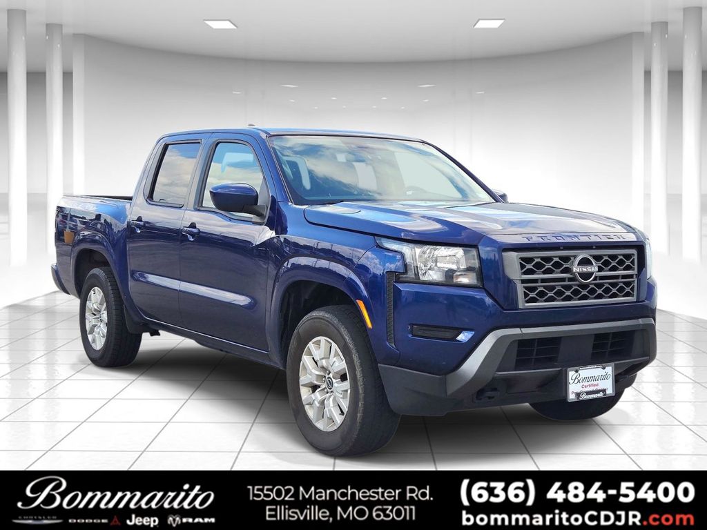 Deep Blue Pearl 2022 Nissan Frontier Pickup Truck Four-Wheel Drive 9-Speed Automatic