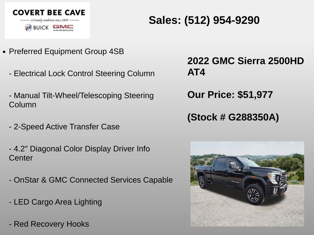 Used Car 2022 Gmc Sierra 2500hd  At4 For Sale Under $60,000 In Austin, Texas