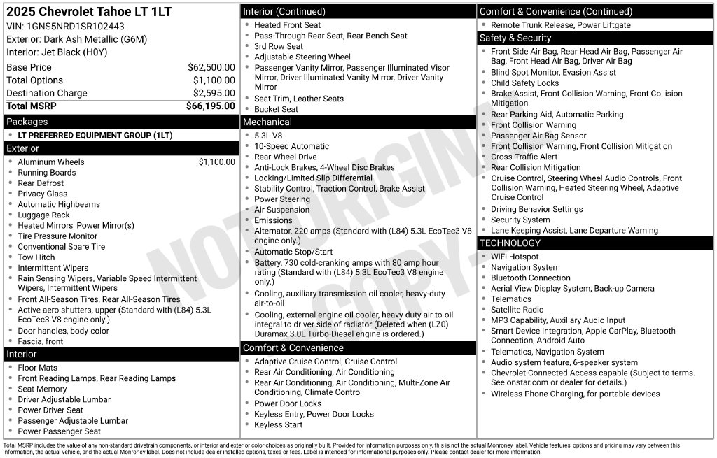 Used 2025 Chevrolet Tahoe SUV
