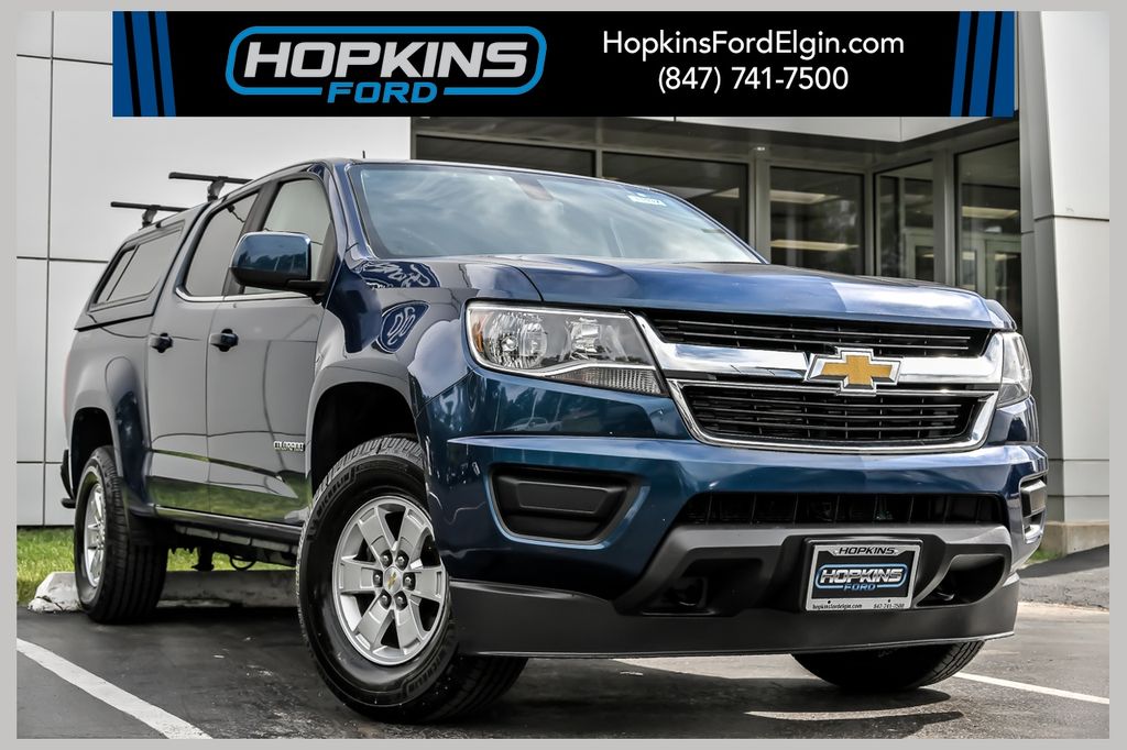 Pacific Blue Metallic 2019 Chevrolet Colorado Work Truck Crew Cab 4WD Pickup Truck Four-Wheel Drive 8-Speed Automatic