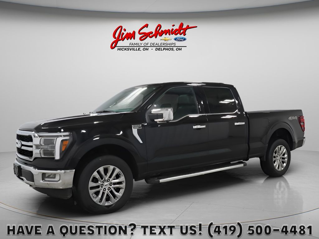 Agate Black Metallic 2024 Ford F-150 Lariat SuperCrew 4WD Pickup Truck Four-Wheel Drive Automatic