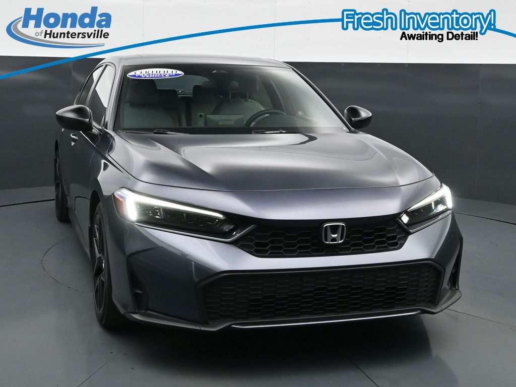 Meteorite Gray Metallic 2025 Honda Civic Hybrid Hatchback Front-Wheel Drive Continuously Variable Transmission