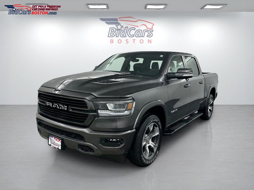 Gray (Granite Crystal Metallic Clearcoat) 2022 RAM 1500 Laramie Crew Cab 4WD Pickup Truck Four-Wheel Drive 8-Speed Automatic