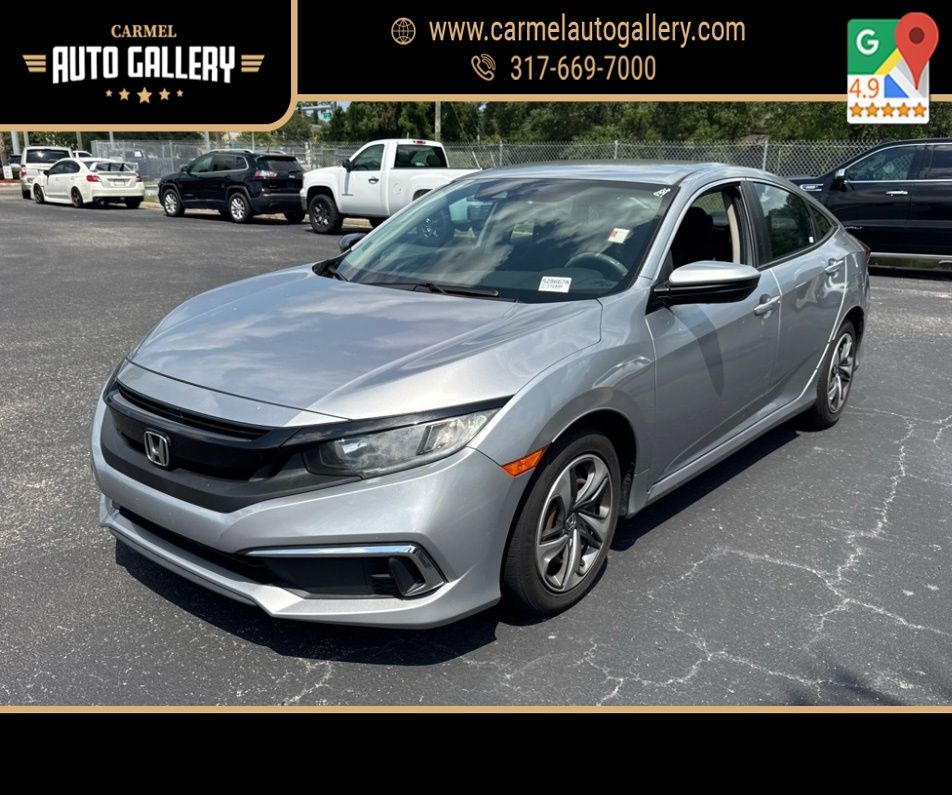 Lunar Silver Metallic 2020 Honda Civic Sedan Front-Wheel Drive Continuously Variable Transmission