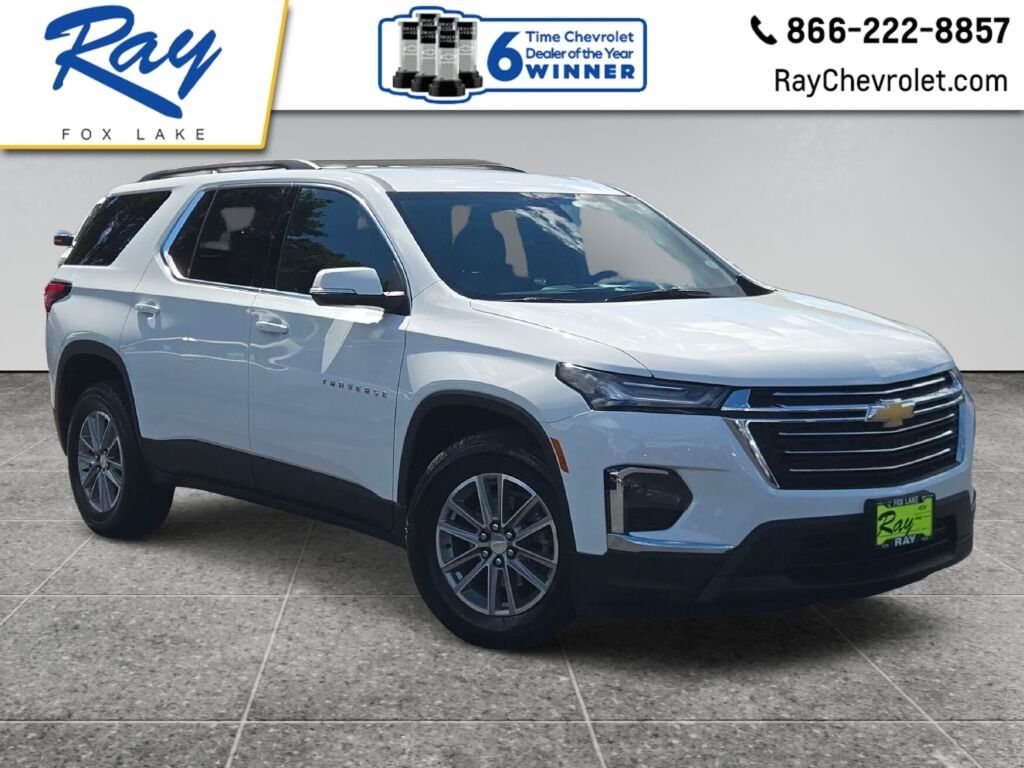 Summit White 2023 Chevrolet Traverse SUV / Crossover Four-Wheel Drive 9-Speed Automatic