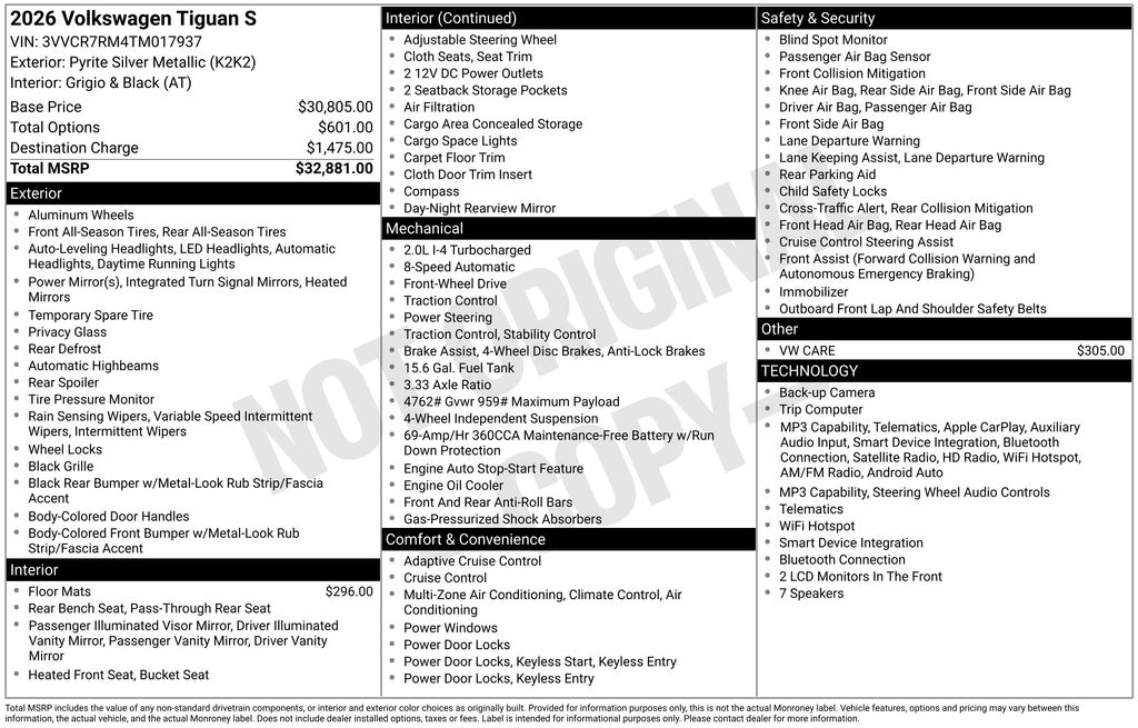 Certified Used 2026 Silver Volkswagen 2.0T S image 2