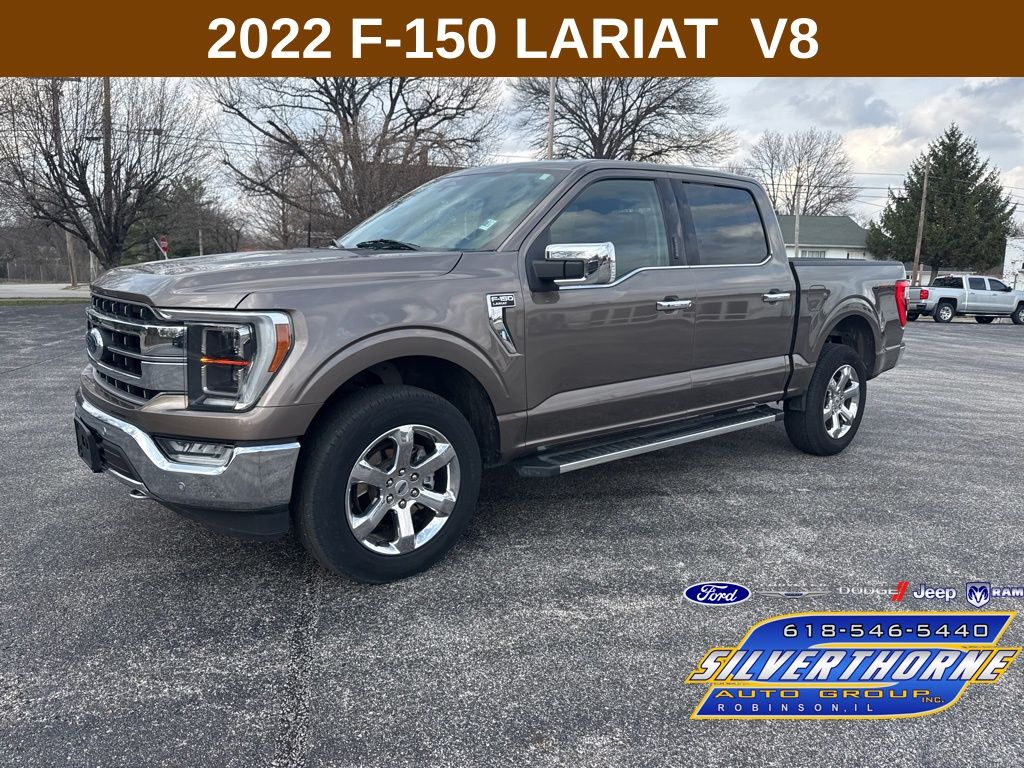 Stone Gray 2022 Ford F-150 Lariat SuperCrew 4WD Pickup Truck Four-Wheel Drive Automatic