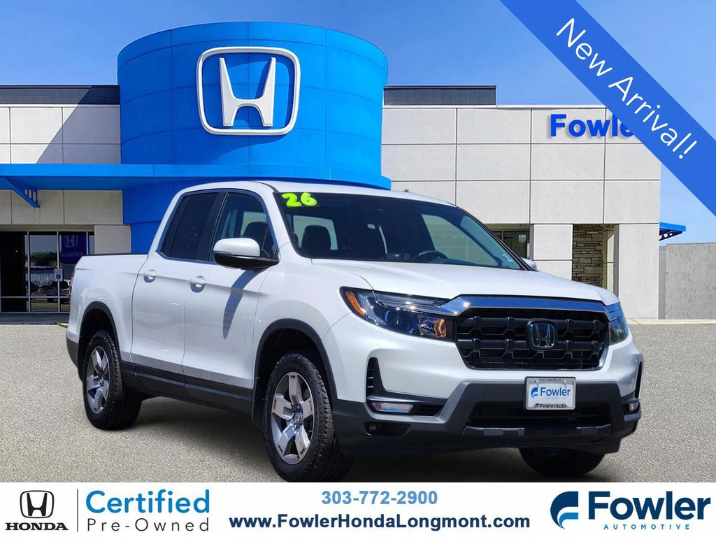 Platinum White Pearl 2026 Honda Ridgeline RTL AWD Pickup Truck All-Wheel Drive 9-Speed Automatic