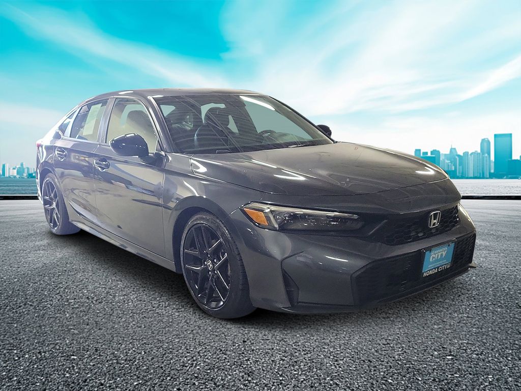 Gray 2025 Honda Civic Sedan Front-Wheel Drive Continuously Variable Transmission