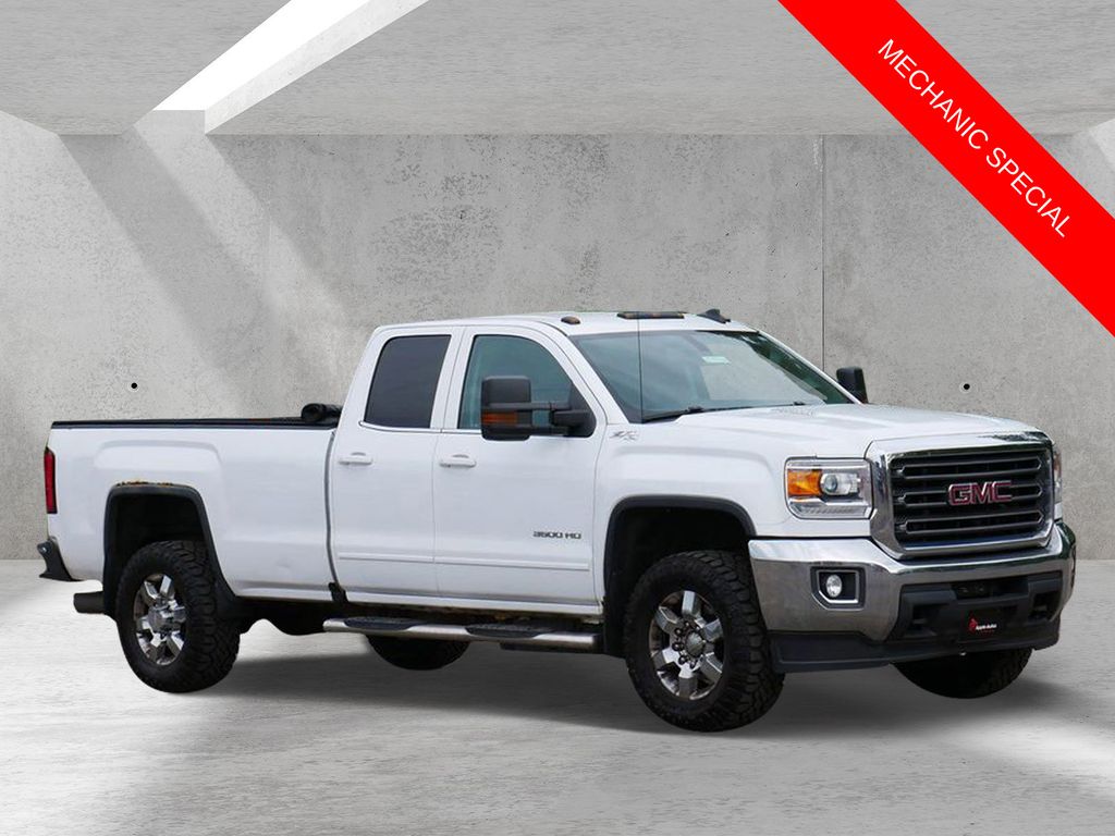 Summit White 2016 GMC Sierra 3500HD SLE Double Cab 4WD Pickup Truck Four-Wheel Drive 6-Speed Automatic