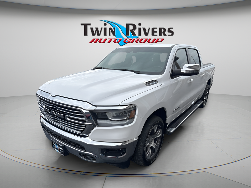 Ivory White Tri-Coat Pearlcoat 2023 RAM 1500 Pickup Truck Four-Wheel Drive 8-Speed Automatic