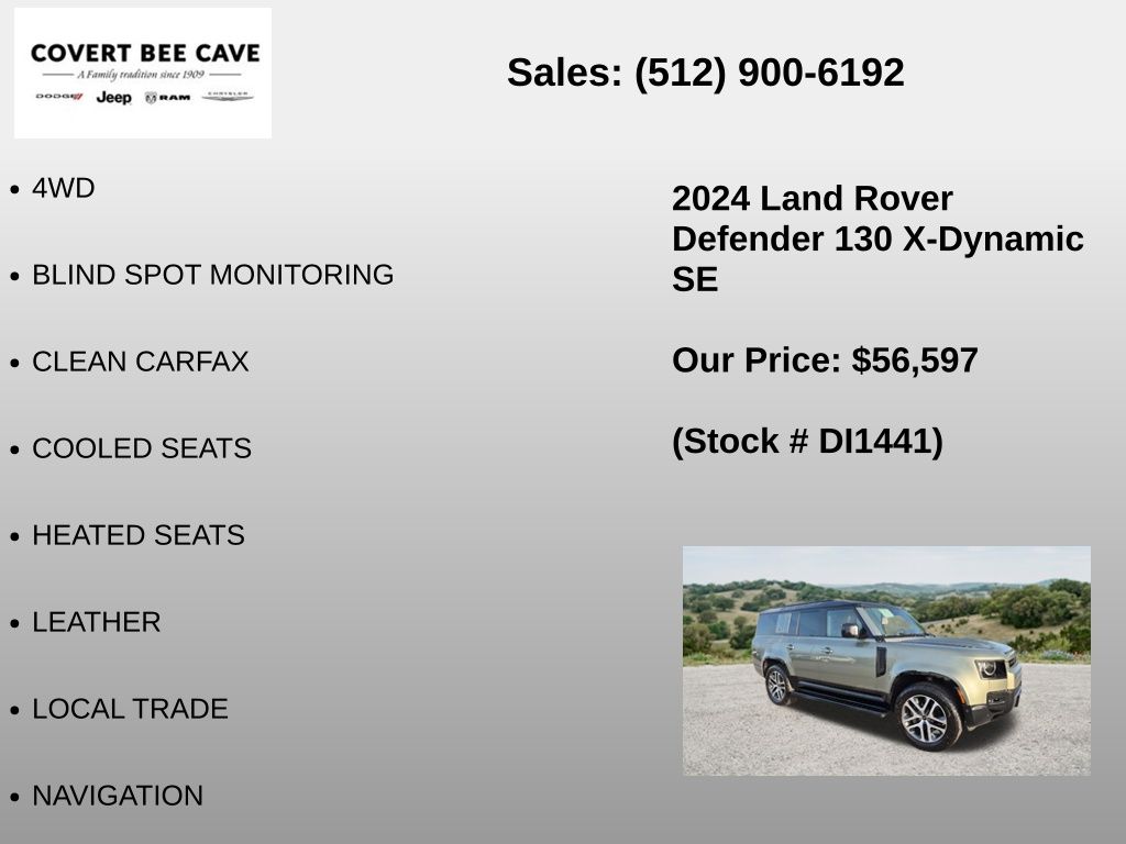 Used Car 2024 Land Rover Defender 130  X-dynamic Se For Sale Under $60,000 In Austin, Texas