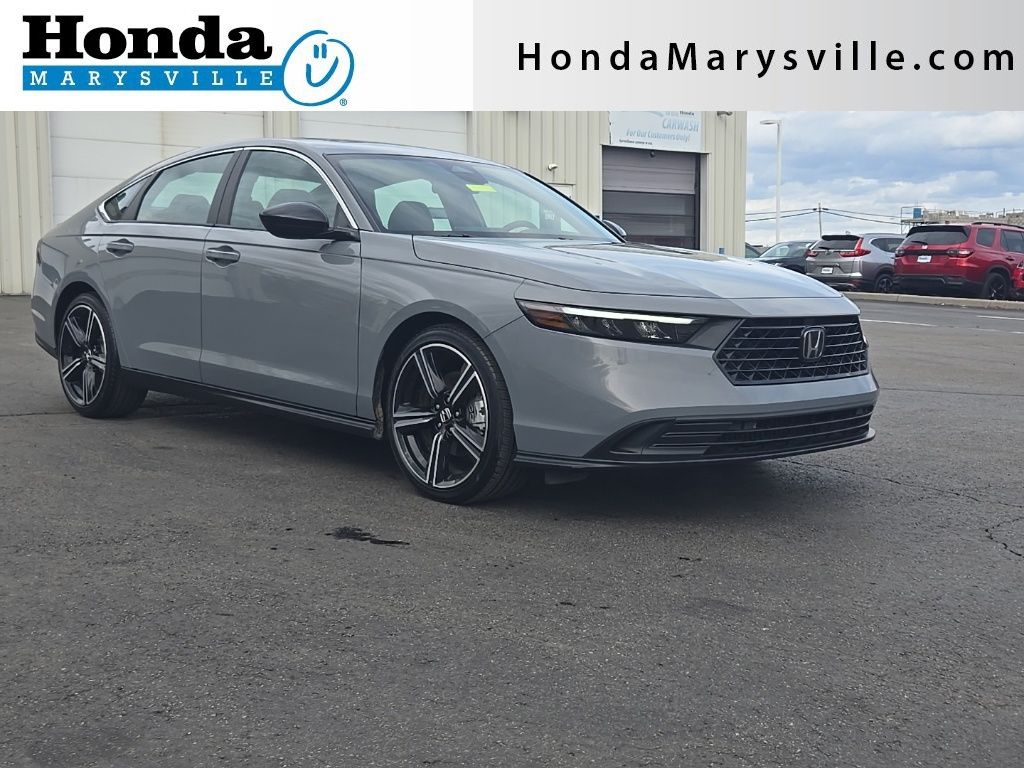 Urban Gray Pearl 2024 Honda Accord Hybrid Sport FWD Sedan Front-Wheel Drive Continuously Variable Transmission
