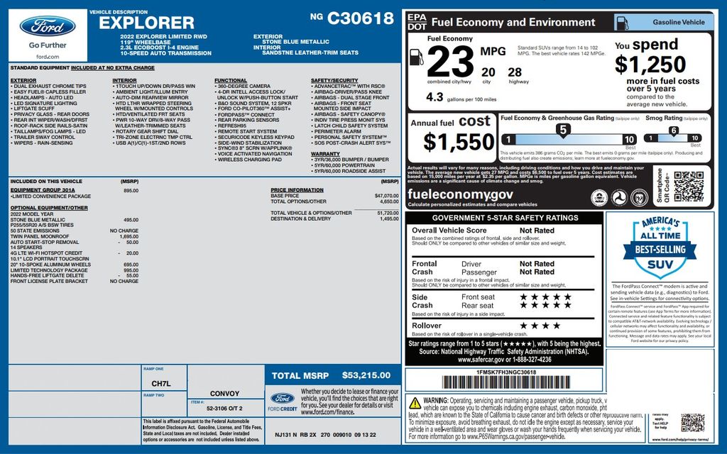 2022 Ford Explorer Limited Blue at North Houston Mitsubishi