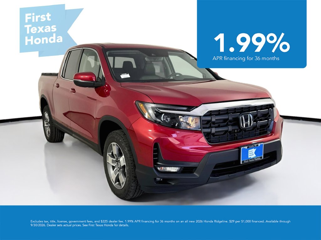 Radiant Red Metallic II 2026 Honda Ridgeline Pickup Truck All-Wheel Drive 9-Speed Automatic