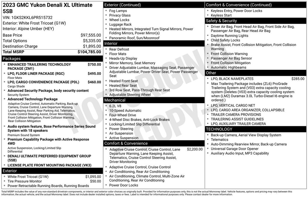 Used Car 2023 Gmc Yukon Xl  Denali Ultimate For Sale Under $60,000 In Austin, Texas