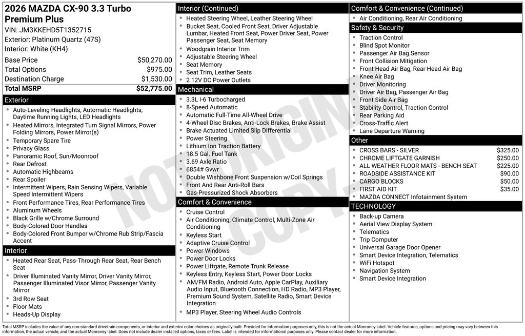 2026 Mazda Mazda CX-90 3.3 Turbo Premium Plus 2026 Mazda Mazda CX-90 3.3 Turbo Premium Plus