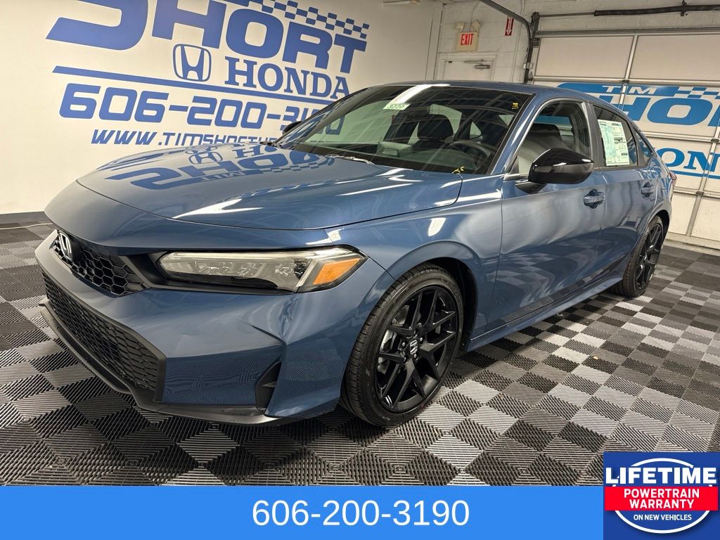 Blue 2026 Honda Civic Sedan Front-Wheel Drive Continuously Variable Transmission