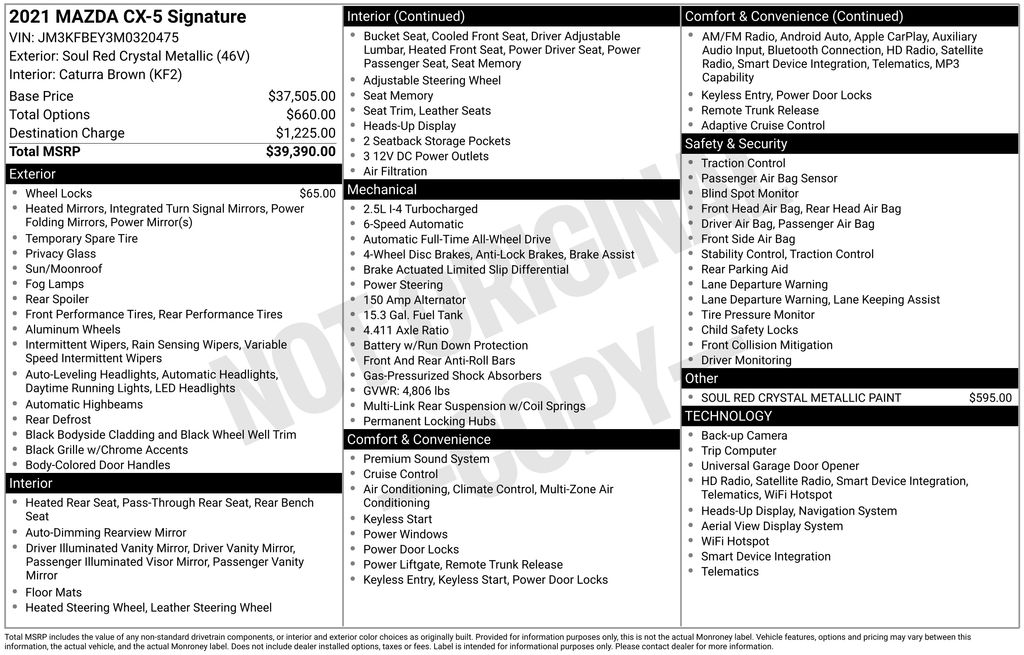 used 2021 Mazda CX-5 car, priced at $22,900