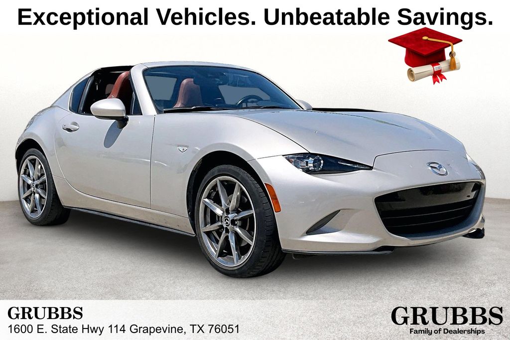 Gray (Platinum Quartz Metallic) 2022 Mazda MX-5 Miata RF Grand Touring RWD Convertible Rear-Wheel Drive 6-Speed Manual