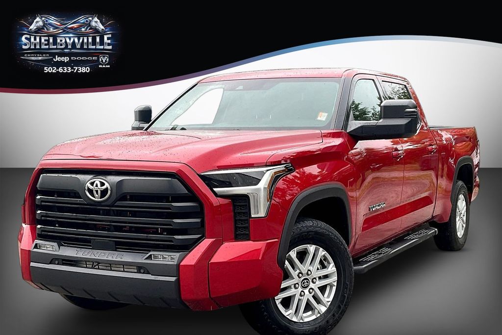 Red 2023 Toyota Tundra SR5 CrewMax Cab LB 4WD Pickup Truck Four-Wheel Drive Automatic