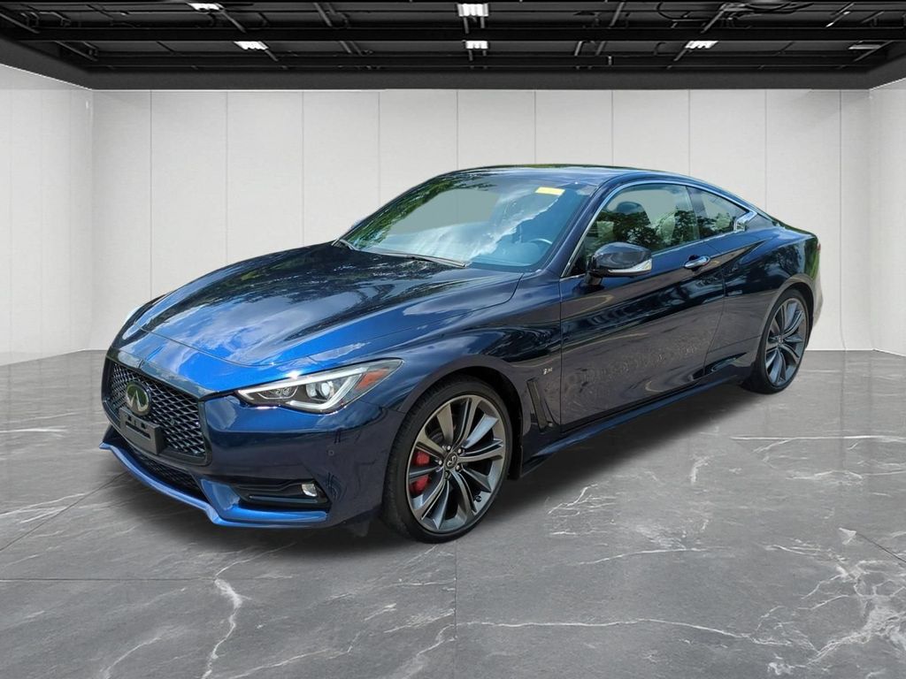 Blue 2022 INFINITI Q60 Coupe All-Wheel Drive 7-Speed Automatic