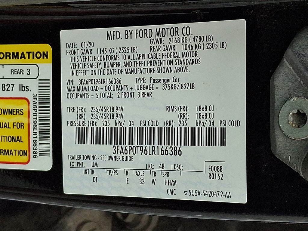 2020 Ford Fusion SE Black at Phil Fitts Ford