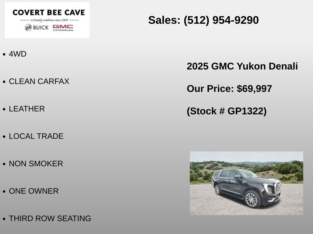 Used Car 2025 Gmc Yukon  Denali For Sale Under $70,000 In Austin, Texas