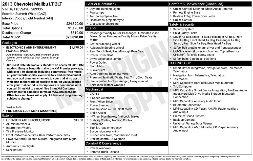 2013 Chevrolet Malibu LT - Image 3