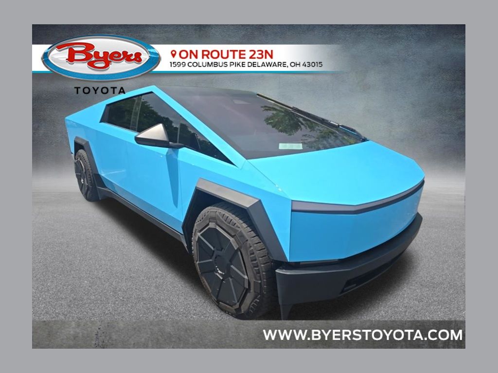 Blue 2024 Tesla Cybertruck Pickup Truck All-Wheel Drive 1-Speed Automatic