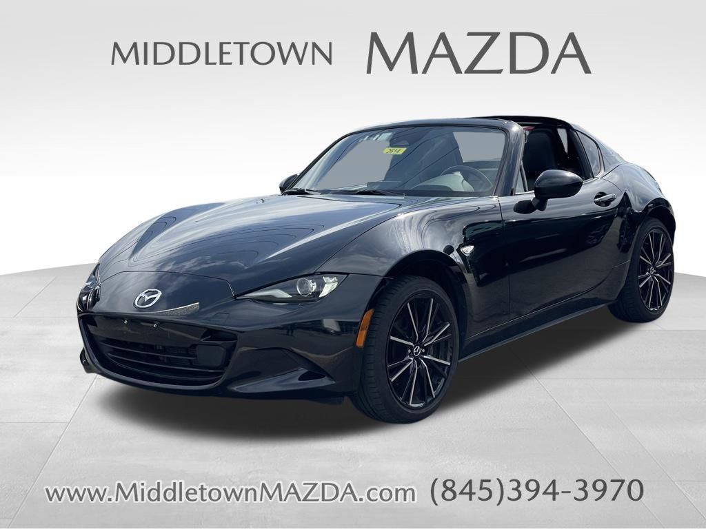 Jet Black 2025 Mazda MX-5 Miata RF Grand Touring RWD Convertible Rear-Wheel Drive 6-Speed Automatic