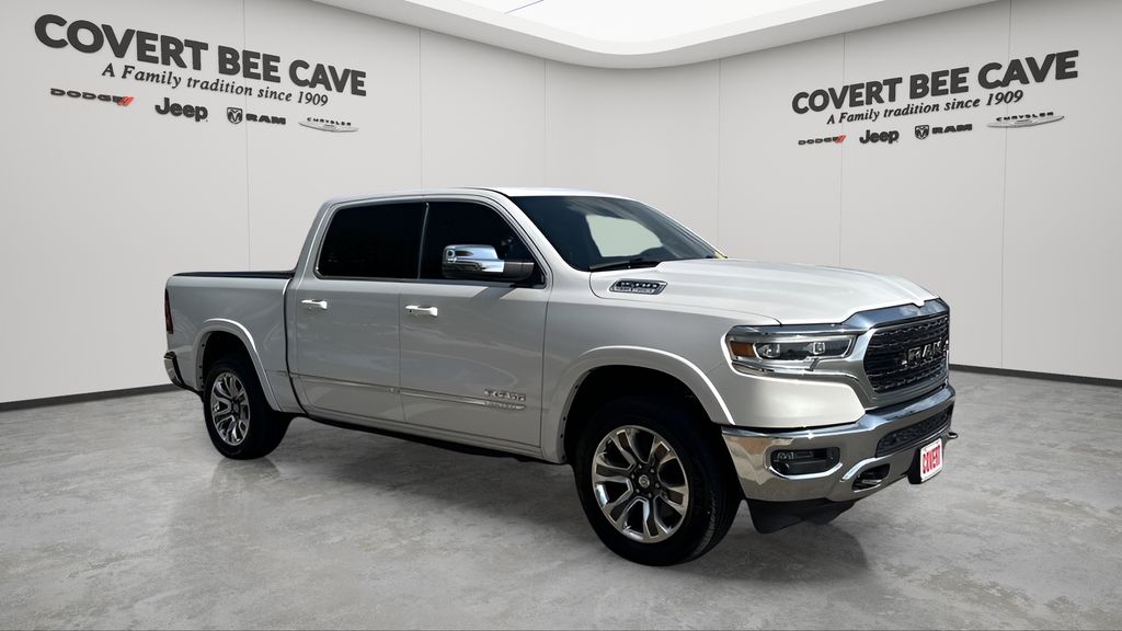 Ivory White Tri-Coat Pearlcoat 2023 RAM 1500 Limited Crew Cab 4WD Pickup Truck Four-Wheel Drive 8-Speed Automatic